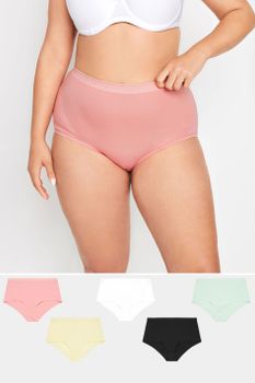 Yours Juego 5 Bragas Altas Lisas En Tonos Pastel
