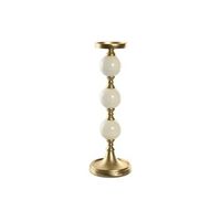 candelabro aluminio 15x15x435 bolas dorado
