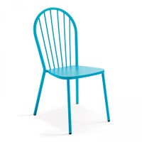 silla de bistro de metal azul