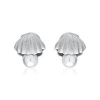 pendientes de concha de plata 925 con perlas