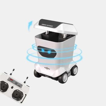 MSS Z6757 RTR 1/64 2.4G Mini Coche RC Divertido Control Remoto Cubo de Basura Robot Luz LED Rotación de 360 ° Modelos de
