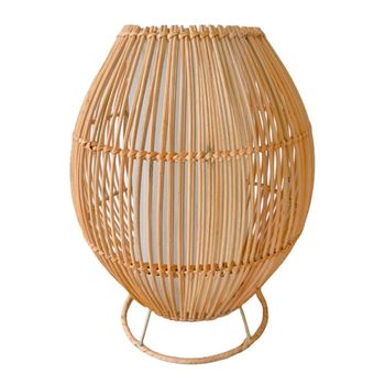 Lámpara de mesa de ratán natural para dormitorio o salón d.23 cm