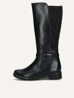 caprice boots black made of leather and synthetic without heel size 42