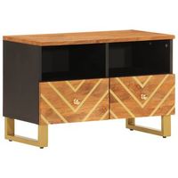 mueble tv  mueble de salon  armario tv madera de mango marron negro 70x335x46 cm