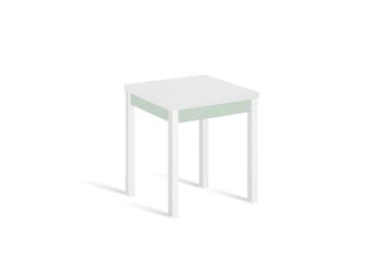 Mesa cocina extensible libro 80(160)x80 cm verde pata blanco