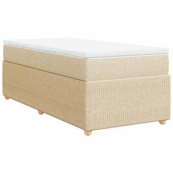 Cama Tapizada 190x90x46 Cm Tejido - Crema