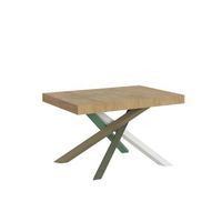 mesa extensible 90x130390 cm volantis roble natural estructura multicolor 4a