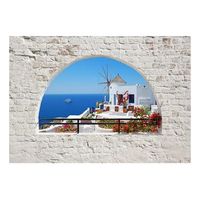 papel pintado 3d - summer in santorini 250x175 cm