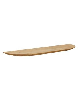 Estante redondeado de madera maciza flotante tono medio 100x3,2cm