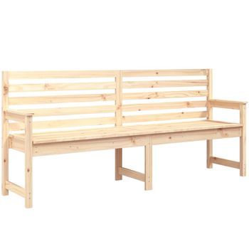 Banco De Jardín | Banco De Exterior | Silla De Jardín Madera Maciza De Pino 203,5x48x91,5 Cm