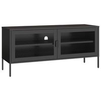 mueble tv en metal 120cm negro tom
