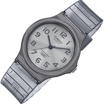 Reloj unisex clásico vintage Casio MQ-24S-8B correa translúcida