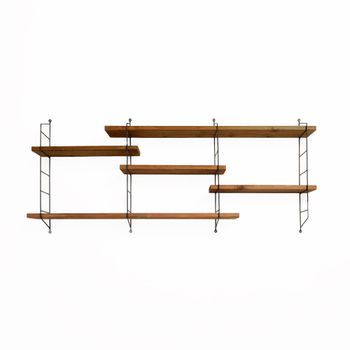Estantería de pared de madera maciza  de color marrón