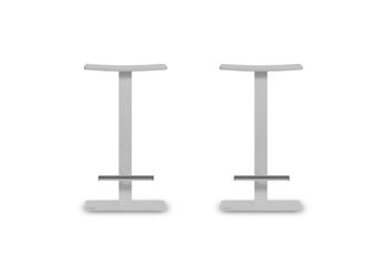 Pack 2 taburetes 63 cm  asiento blanco estructura blanco