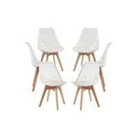 pack 6 sillas synk transparente asiento de policarbonato 82504843 cm - blanco
