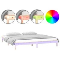 estructura de cama led sin colchon madera maciza 140x200 cm vidaxl