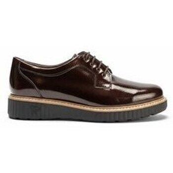 Pitillos Zapatos de tacón blucher charol marron para mujer