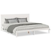 cama matrimonial  cama doble  cama extralarga sin colchon madera maciza blanca 200x220 cm cfw91500