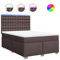 cama box spring con colchon tela marron oscuro 160x200 cm vidaxl