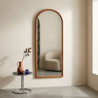 espejo arco de madera de pino decorativo de pared nogal
