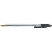 bic cristal ballpoint pen clear barrel 10mm tip 04mm line black - pack of 50 pens