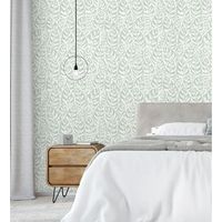 papel pintado vinilico ecologico con diseno de silueta de hojas con textura - lost garden 680844 de gaulan - rollo de 10 m x 052 m