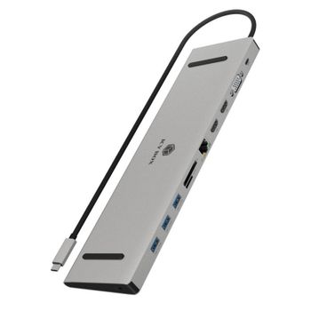 Estación de acoplamiento ICY BOX IB-DK2106a-CPD 3x USB HDMI VGA 100W SD Black