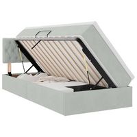 cama con almacenamiento gris claro 90 x 190 cm terciopelo vidaxl