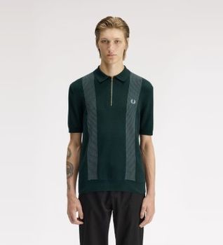 Fred Perry para hombre. K2310 Polo Panel verde (L), Casual, Algodón, Manga corta