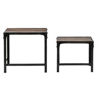 mesita auxiliar set 2 madera 48x36x45 reciclada