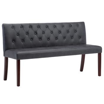 Banco De Piel De Ante Artificial Gris 148,5 Cm Vidaxl