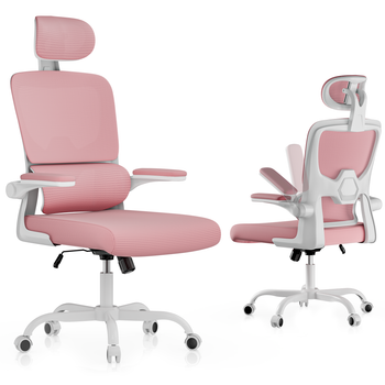 Silla De Oficina Giratoria Con Función De Balanceo Para Oficina En Casa,rosa, Rattantree
