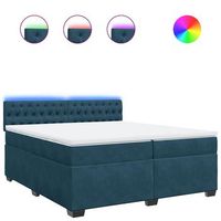cama box spring con colchon terciopelo azul 200x200 cm vidaxl