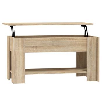 Mesa De Centro Madera De Ingeniería Roble Sonoma 101x49x52 Cm Vidaxl