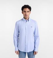 harmont  blaine para hombre crq074013435b camisa de rayas finas de corte regular azul claro m casual algodon clasico manga larga