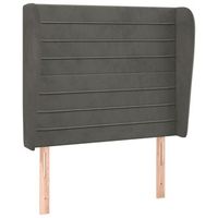 cabecero cama  panel de cabecera con orejas de terciopelo gris oscuro 103x23x118128 cm