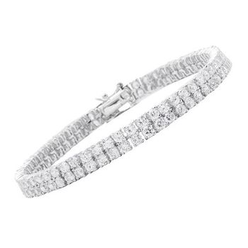 Pulsera moderna piedras de circonita plateadas 22g