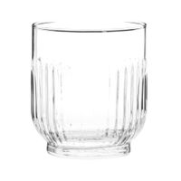 vaso de vidrio estriado