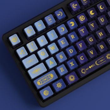 Teclas de STAR-MOON, tinte de 5 caras, Sub pbt, PC, perfil OEM, pudín, teclas retroiluminadas para teclado mecánico personalizado