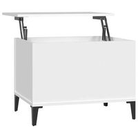 mesa de centro 445x60x45 cm madera y metal trabajados - blanco