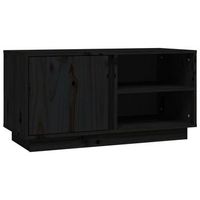 mueble de tv madera maciza de pino negro 80x35x405 cm vidaxl
