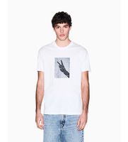 ax armani exchange para hombre xm002229af12308u0009 camiseta logo blanco xl casual algodon manga corta