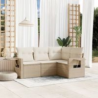 conjunto de sofas jardin con cojines 4 uds  mueble jardin mesa y sillas ratan sintetico beige cfw914204