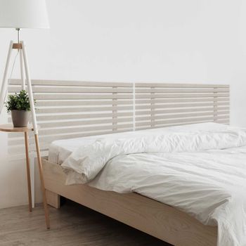 Dhome Cabecero De Madera Reciclada Dm Para Camas De 210 Estilo Japones Con Patas Dual Dividido En 2 Piezas Cama Palet Herrajes Incluidos (220cm Dual, Espigas Beige)