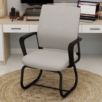 Silla De Oficina - Mueble Para Oficina - Metal Y Malla - Gris Y Negro (45x55x90cm)
