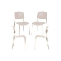 pack 4 sillas chiel de polipropileno 834446 cm - beige