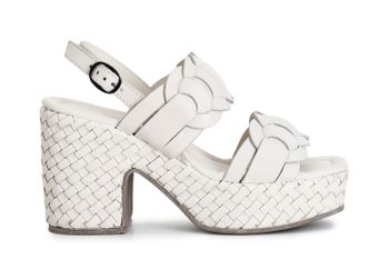 sandalias cuña doble banda piel bone