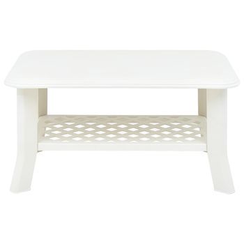 Mesa De Centro De Plástico Blanco 90x60x46 Cm