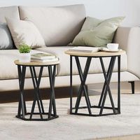 vidaxl mesa de cafe 2 uds roble sonoma 50 x 50 x 50 cm