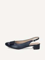 caprice sling pumps blue made of leathersynsthetiktextile with block heel size 375